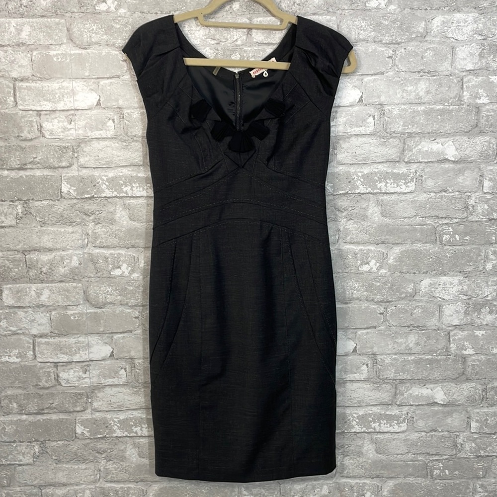 Rebecca Taylor Wool Blend Sheath
Dress Black Ruffle